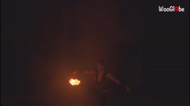 ''That's HOT!' Bewitching slo-mo footage of a daredevil BREATHING FIRE '