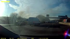 Caught on DASHCAM Car on fire on birch services m62 on route to Manchester