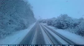 Driving a semi-truck in heavy snow. That's it, nothing else. I liked it. Perhaps good for stock footage...?