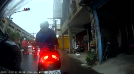 WTF?! Huge live chicken falls out of the sky and onto the road in Taiwan (Dashcam Video)
