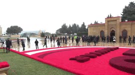 Azerbaijani people visit the Alley of Martyrs in Baku to commemorate