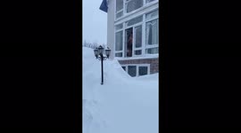 Epic jump out of the window into the snow