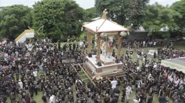 Spectacular drone footage of Ngaben cremation ceremony for former Balinese king