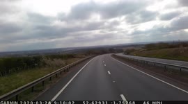 Flashback to lockdown 2020. Truck driver shows completely empty roads in the UK. Filmed on the A5 near Tamworth on a Saturday morning in March