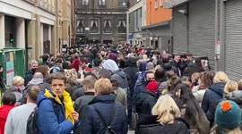 Huge crowd waits outside London Palladium to get in to see Britain's Got Talent