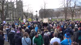 Hundreds take part in an anti-vax march through Bristol city centre