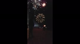 beach fireworks party at the indian ocean off shores with friends