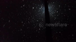 Winter night magic snow Greece Ipirus light Overcome darkness