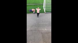 What happens when you have a wedding at a football pitch.