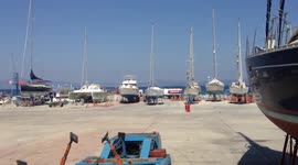 Overview of marina at Kos, daily life