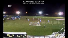 Man 'takes one for the team' during charity football match