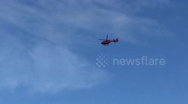 Beach helicopter rescue lands on beach
