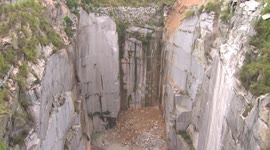 Aftermath of stone mine collapse