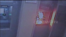 Man burns ATM machines