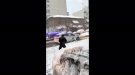 Snowball fight with the police