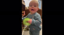 Baby girl absolutely loves the song 'Heroes' by David Bowie. You can see the excitement in her face when she realises it is playing and she speedily crawls over to her favourite dancing spot to show off her moves.