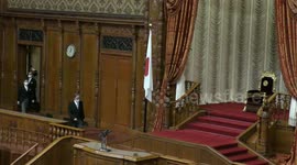 Japan's Emperor Naruhito makes the opening proclamation in Tokyo, Japan