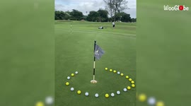 ''HOLE-y heck!' Young Cuban golfer showcases his phenomenal chipping and putting techniques 
'