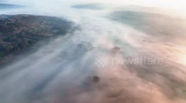 Tianquan Lake Surrounded By Clouds In Huaian, Jiangsu, China
