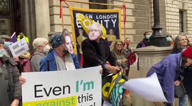 Boris Johnson rips off jobs at Channel 4 privatisation protest