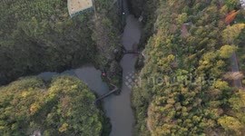 Aerial Footage Of Grand Canyon Sajing Valley In Qiannan prefecture, China