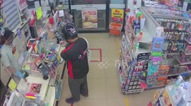 Armed robber starts fire in grocery store to loot the shelves then escape