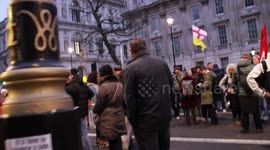 THE PARTY IN FULL SWING -  ANTI-VACCINE CHANTS AT THE GATES - THE LOCKDOWN BREACH PROTEST AT DOWNING STREET -