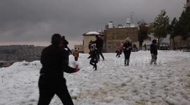 Bethlehem covered in snow as blizzards hit during cold winter spell