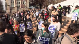 Columbia Faculty Protest with Student Strike in New York, US