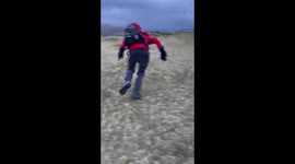 Storm Malik winds blow walker off his feet while climbing the Lake District Fells