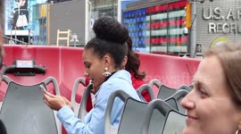 Stockshots of Cheslie Kryst on a bus tour in NY, US