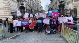 Elderly protesters staged a fuel poverty demonstration outside Downing Street