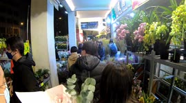Hong Kong flower market packed with crowds ahead of Lunar New Year
