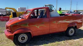 Bizarre van and El Camino hybrid vehicle seen in Florida