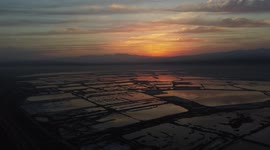 Salt Lake Under Sunrise In Yuncheng, China