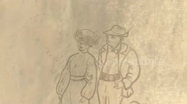 Artist uses RAKE to recreate giant version of 123-year-old masterpiece on deserted beach