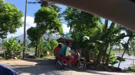 Mayon volcano drive by in the Philippines perfectly round shaped volcano