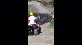 Mayon Volcano ATV ride through the water and saw a car stuck