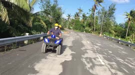 Mayon Volcano Philippines ATV ride drifting with my wife and going through water