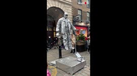 Viral street performer 'Silverman' pulls off impressive levitation trick in London