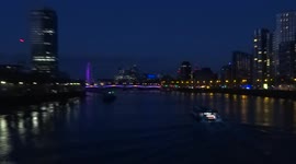 River Thames by night viewed from Vauxhall Bridge - London
