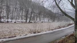 Roads closed due to ice jam in West Virginia