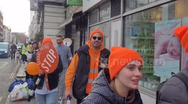 New Zealand Kiwis take part in a circle line pub crawl from 10am and then perform the 'Haka' on Parliament square in celebration of 'waotamgi