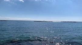 Seascape in good sunny weather. View from the embankment of Cyprus.