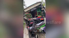 Indonesia bus crash leaves at least 13 dead and dozens injured