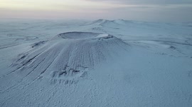 Aerial Video Of Wulanhada Volcano Group No. 3 in Ulanqab, Inner Mongolia, China