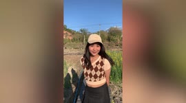 Wooden walkway collapses in girl's hilarious TikTok fail