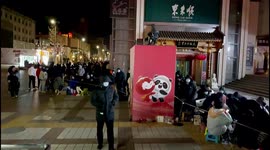 Chinese residents queue overnight to buy panda mascot for Winter Olympics