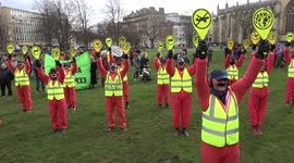 Protest against an airport expansion plan takes place in Bristol