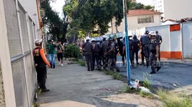 Police use tear gas and rubber bullets after Palmeiras vs Chelsea football game in Sao Paulo, Brazil